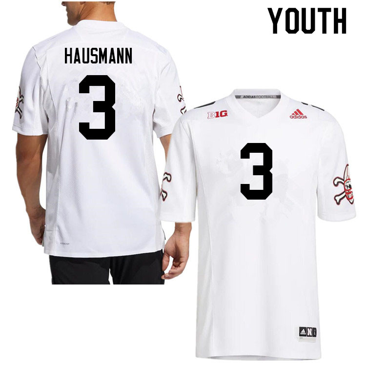 Youth #3 Cooper Hausmann Nebraska Cornhuskers College Football Jerseys Sale-Strategy